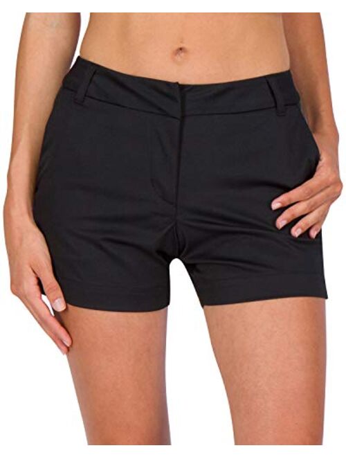 Three Sixty Six Womens Golf Shorts 4 Inch Inseam - Quick Dry Active Shorts with Pockets, Athletic and Breathable