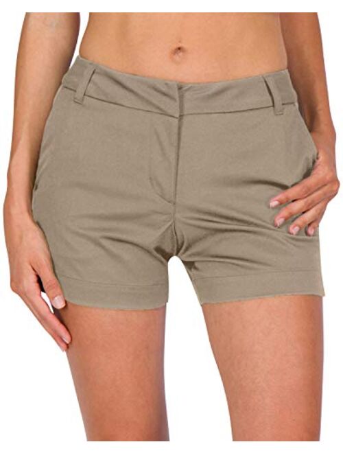 Three Sixty Six Womens Golf Shorts 4 Inch Inseam - Quick Dry Active Shorts with Pockets, Athletic and Breathable