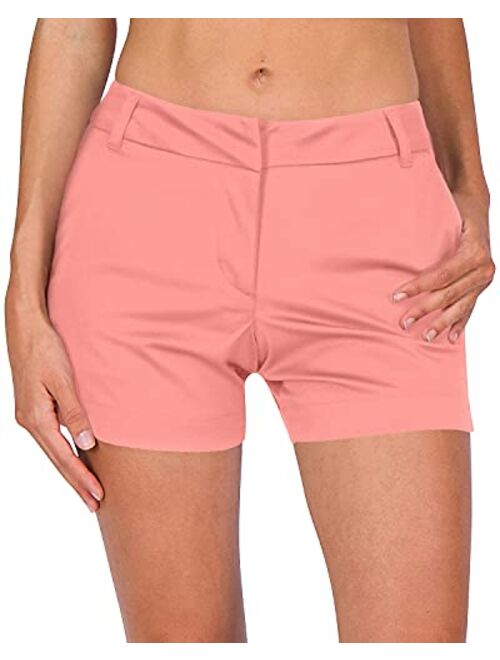 Three Sixty Six Womens Golf Shorts 4 Inch Inseam - Quick Dry Active Shorts with Pockets, Athletic and Breathable