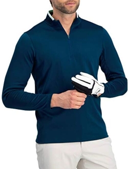 Golf Half Zip Pullover Men - Fleece Sweater Jacket - Mens Dry Fit Golf Shirts