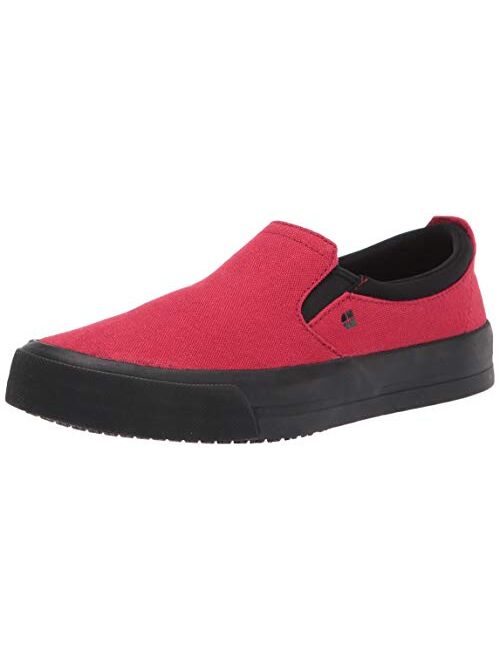 Shoes for Crews Ollie II, Mens, Women's, Unisex Slip Resistant Work Shoe Sneaker, Black Leather or Red Canvas