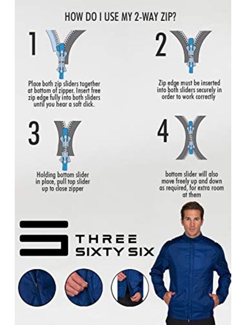 Three Sixty Six Full Zip Golf Jacket for Men - Lightweight Mens Rain Coat - Water Resistant Windbreaker