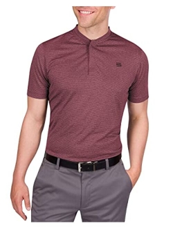 Collarless Golf Shirts for Men - Mens Quick Dry Polo Shirt - 4-Way Stretch & UPF 50