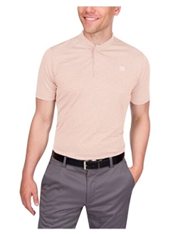 Collarless Golf Shirts for Men - Mens Quick Dry Polo Shirt - 4-Way Stretch & UPF 50