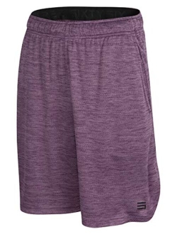 Dry FIT Gym Shorts for Men - Mens Workout Running Shorts - Moisture Wicking with Pockets and Side Hem