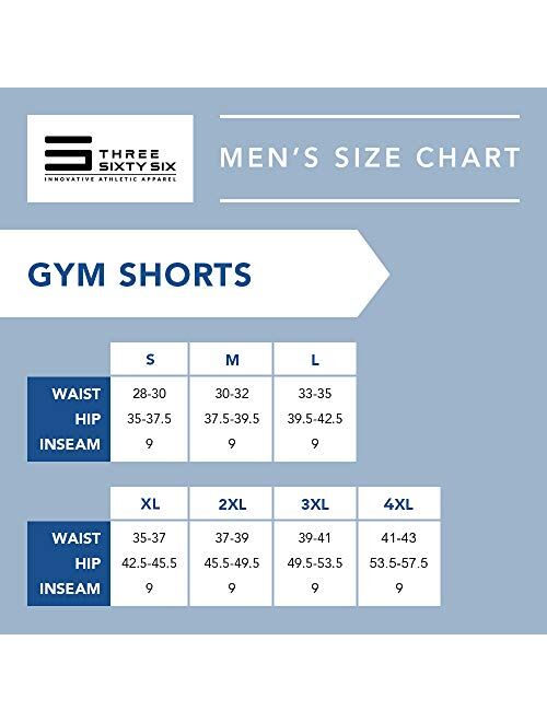 Three Sixty Six Dry FIT Gym Shorts for Men - Mens Workout Running Shorts - Moisture Wicking with Pockets and Side Hem