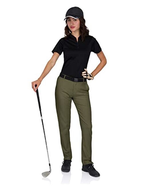 Three Sixty Six Womens Quick Dry Golf Pants 30 Inch Inseam - Lightweight 4-Way Stretch, Moisture Wicking, Anti-Odor, UPF 50+