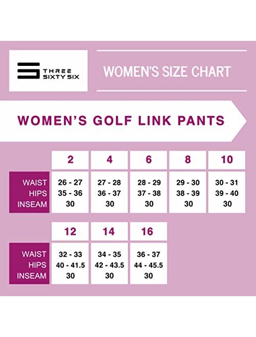 Three Sixty Six Womens Quick Dry Golf Pants 30 Inch Inseam - Lightweight 4-Way Stretch, Moisture Wicking, Anti-Odor, UPF 50+