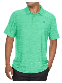 Mens Big & Tall Golf Polo Shirt - Dry Fit 4-Way Stretch Fabric. Moisture Wicking, Anti-Odor Technology, UPF 50 Protection