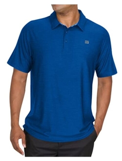 Mens Big & Tall Golf Polo Shirt - Dry Fit 4-Way Stretch Fabric. Moisture Wicking, Anti-Odor Technology, UPF 50 Protection