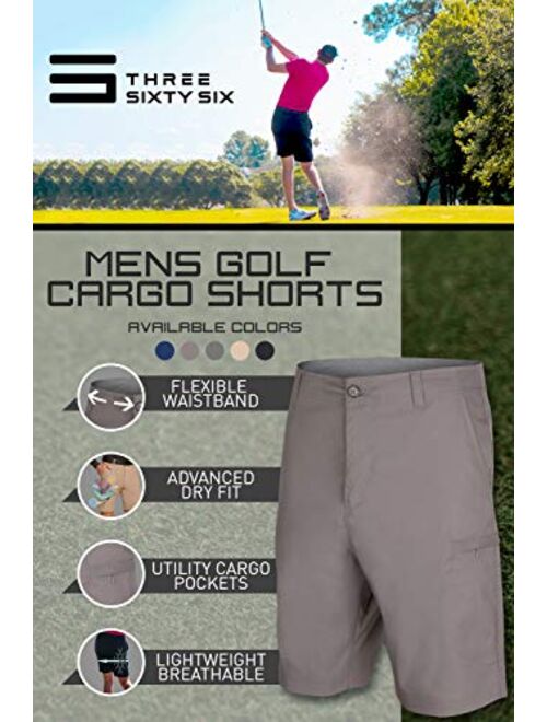 Three Sixty Six Cargo Golf Shorts for Men - Dry Fit, Large Pockets, Lightweight, Moisture Wicking, 4-Way Stretch