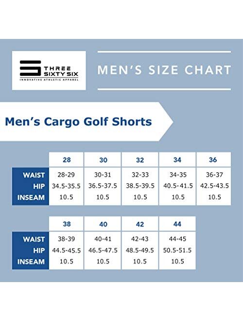 Three Sixty Six Cargo Golf Shorts for Men - Dry Fit, Large Pockets, Lightweight, Moisture Wicking, 4-Way Stretch