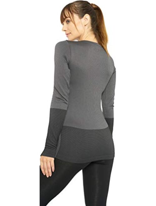 Three Sixty Six Long Sleeve Compression Thermal Workout Tops for Women - Dry Fit Running T-Shirts with Thumbholes