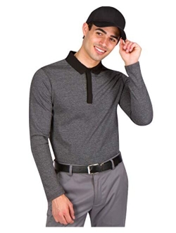 Long Sleeve Polo Shirts for Men - Mens Dry Fit Golf Polos - UPF 30 with 4 Way Stretch