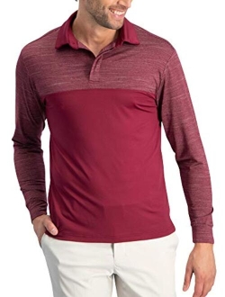 Long Sleeve Polo Shirts for Men - Mens Dry Fit Golf Polos - UPF 30 with 4 Way Stretch