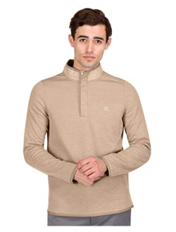 Dry Fit Golf Pullover Sweaters for Men - Fleece Half Snap Mock Jacket - Moisture Wicking Fabric