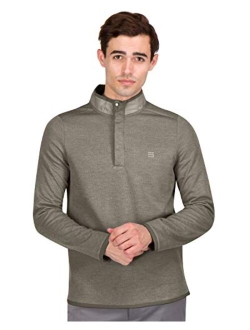 Dry Fit Golf Pullover Sweaters for Men - Fleece Half Snap Mock Jacket - Moisture Wicking Fabric