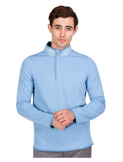 Dry Fit Golf Pullover Sweaters for Men - Fleece Half Snap Mock Jacket - Moisture Wicking Fabric