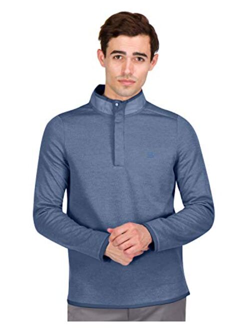 Three Sixty Six Dry Fit Golf Pullover Sweaters for Men - Fleece Half Snap Mock Jacket - Moisture Wicking Fabric