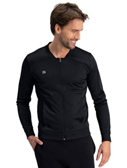 Dry Fit Bomber Jacket Men, Mens Full Zip Running Jackets, Lightweight, Slim Fit