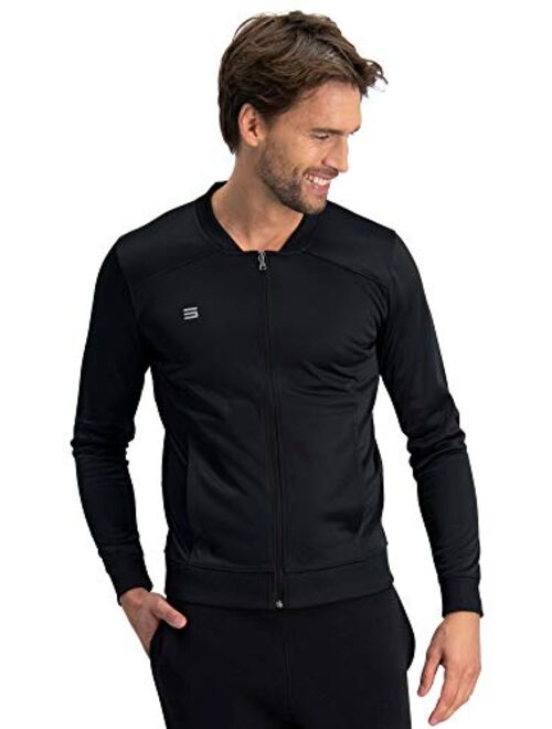 Three Sixty Six Dry Fit Bomber Jacket Men, Mens Full Zip Running Jackets, Lightweight, Slim Fit