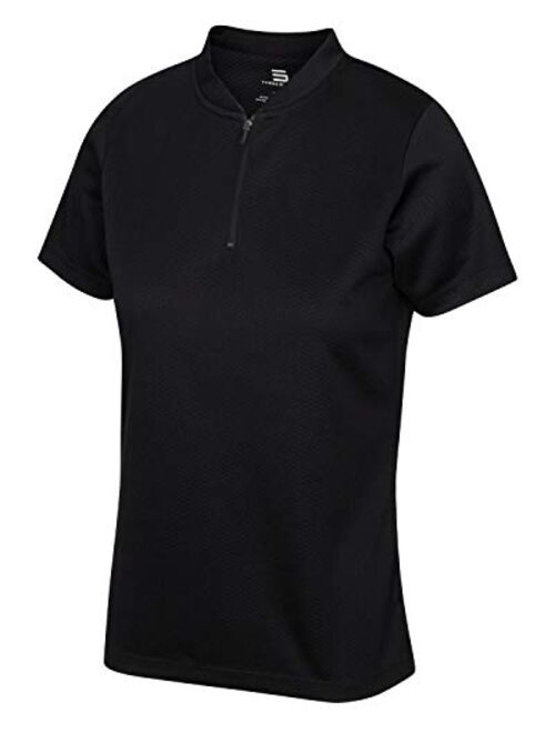 Three Sixty Six Womens Golf Polo with Zipper - Short Sleeve and Collarless Golf Shirts for Women - UV Protection, Dry Fit, and 4 Way Stretch