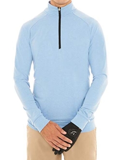 Mens Lightweight Dry Fit Pullover - Long Sleeve Half Zip Golf Jacket for Men