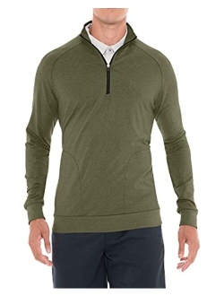 Mens Lightweight Dry Fit Pullover - Long Sleeve Half Zip Golf Jacket for Men