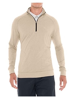 Mens Lightweight Dry Fit Pullover - Long Sleeve Half Zip Golf Jacket for Men