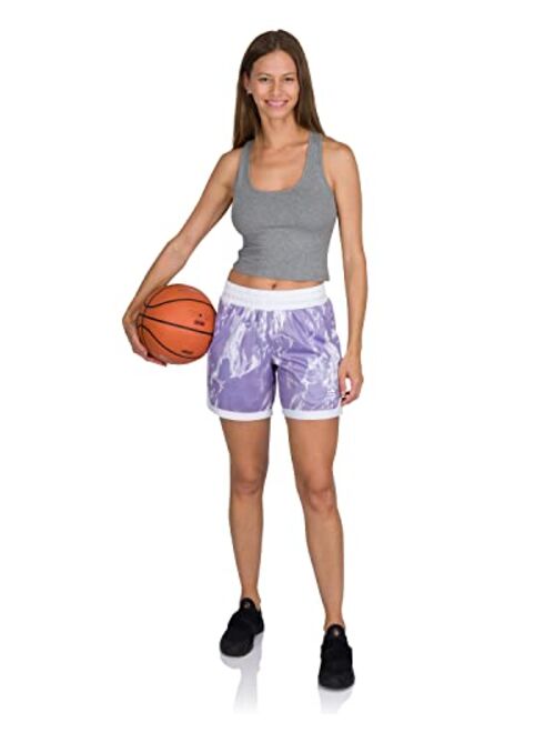 Three Sixty Six Womens Quick Dry Basketball Shorts, Elastic Waist w/Drawstring, 6.5 Inch Inseam