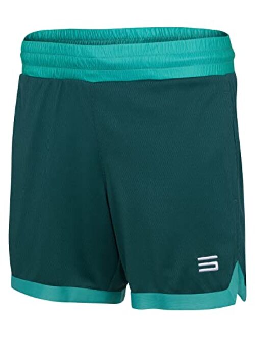 Three Sixty Six Womens Quick Dry Basketball Shorts, Elastic Waist w/Drawstring, 6.5 Inch Inseam