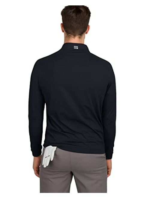 Three Sixty Six Mens Dry Fit Zip Golf Pullover Jacket - Lightweight, Breathable & Stretch Fabric Sweater with Chest Pocket