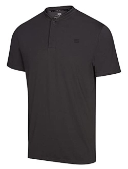 Quick Dry Collarless Golf Shirts for Men - Short Sleeve Casual Polo, Stretch Fabric