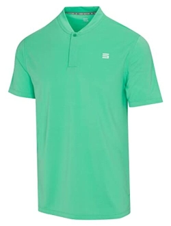 Quick Dry Collarless Golf Shirts for Men - Short Sleeve Casual Polo, Stretch Fabric