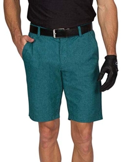 Dry Fit Golf Shorts for Men 10 Inch Inseam - Tapered Slim Fit Chinos - Mens Shorts Athletic