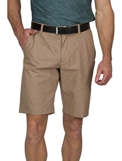 Dry Fit Golf Shorts for Men 10 Inch Inseam - Tapered Slim Fit Chinos - Mens Shorts Athletic