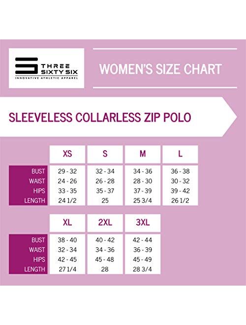 Three Sixty Six Womens Quick Dry Polo Shirt - Sleeveless and Collarless Golf Shirts w/ 4-Way Stretch Fabric and UV Protection