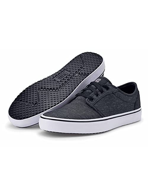 Shoes for Crews Merlin, Men's, Women's, Unisex Slip Resistant Food Service Work Sneakers, Canvas, Black Or Grey