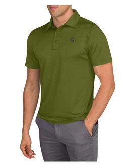 Mens Untucked Golf Polo Shirts - The Perfect Length, Quick Dry, 4-Way Stretch Fabric. Moisture Wicking, UPF 50  Protection