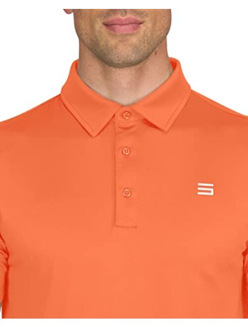 Three Sixty Six Mens Untucked Golf Polo Shirts - The Perfect Length, Quick Dry, 4-Way Stretch Fabric. Moisture Wicking, UPF 50+ Protection