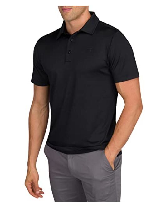 Three Sixty Six Mens Untucked Golf Polo Shirts - The Perfect Length, Quick Dry, 4-Way Stretch Fabric. Moisture Wicking, UPF 50+ Protection