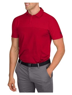 Mens Modern Two Toned Colorblock Golf Polo - Dry Fit 4-Way Stretch Fabric. Moisture Wicking, Anti-Odor Technology, UPF 50