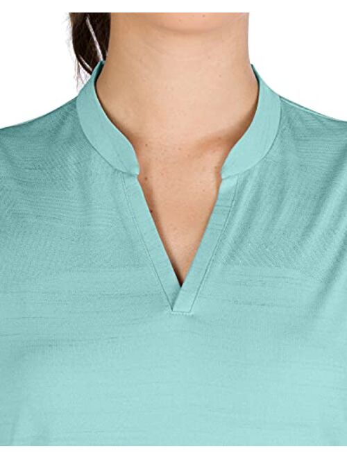 Three Sixty Six Womens Sleeveless Collarless Golf Polo Shirt - Dry Fit, Breathable, Compression Golf Tops