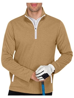 Men's Pullover Sweater - Dry Fit Breathable Half Zip Golf Jacket 4-Way Stretch Moisture Wicking & Anti-Odor