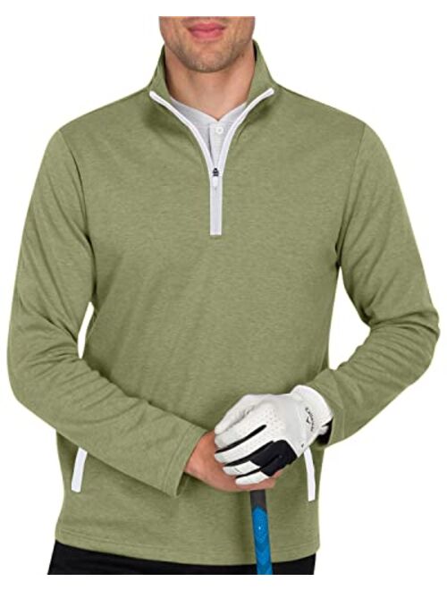 Three Sixty Six Men's Pullover Sweater - Dry Fit Breathable Half Zip Golf Jacket 4-Way Stretch Moisture Wicking & Anti-Odor