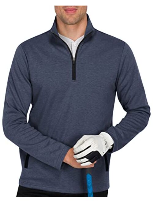 Three Sixty Six Men's Pullover Sweater - Dry Fit Breathable Half Zip Golf Jacket 4-Way Stretch Moisture Wicking & Anti-Odor