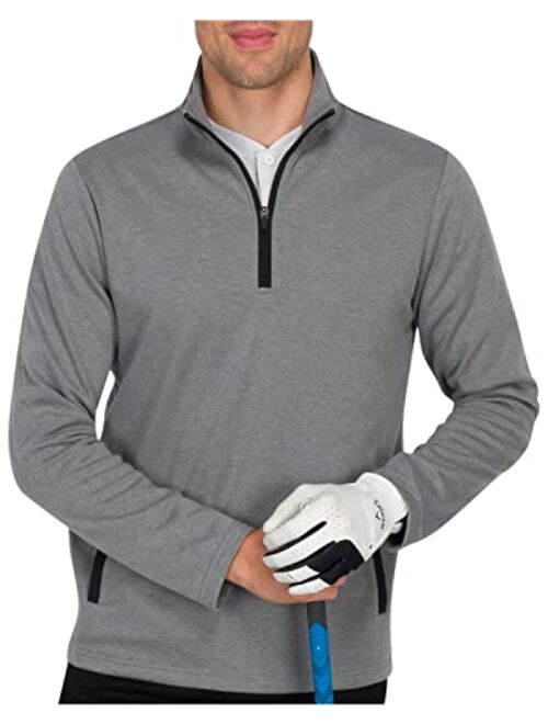 Three Sixty Six Men's Pullover Sweater - Dry Fit Breathable Half Zip Golf Jacket 4-Way Stretch Moisture Wicking & Anti-Odor