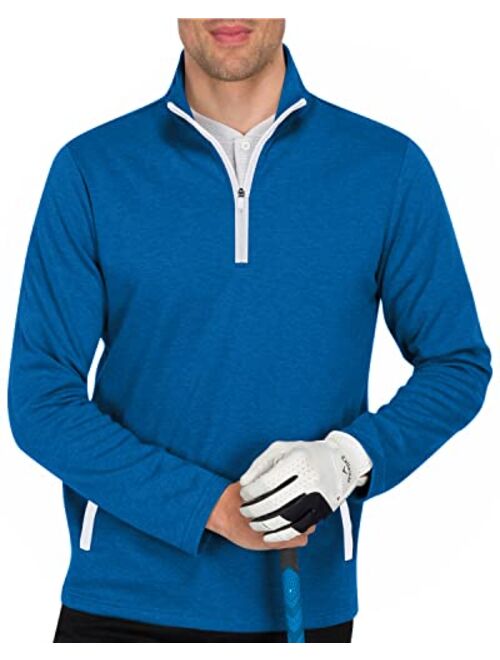 Three Sixty Six Men's Pullover Sweater - Dry Fit Breathable Half Zip Golf Jacket 4-Way Stretch Moisture Wicking & Anti-Odor