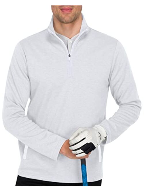 Three Sixty Six Men's Pullover Sweater - Dry Fit Breathable Half Zip Golf Jacket 4-Way Stretch Moisture Wicking & Anti-Odor