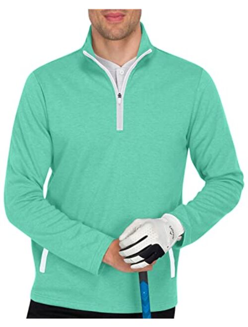 Three Sixty Six Men's Pullover Sweater - Dry Fit Breathable Half Zip Golf Jacket 4-Way Stretch Moisture Wicking & Anti-Odor